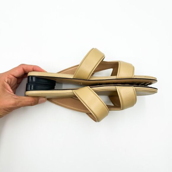 Bottega Veneta Neutral Leather Slides Sandals Flats EU 38 US 8 - Picture 6 of 11